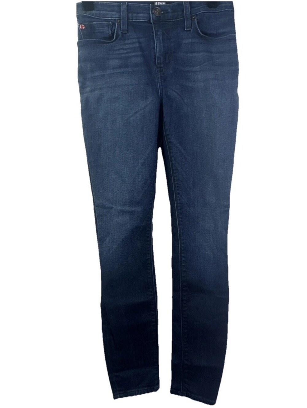 Hudson Natalie Mid Rise Dark Wash Whiskered Super Skinny Ankle Jean Womens 26
